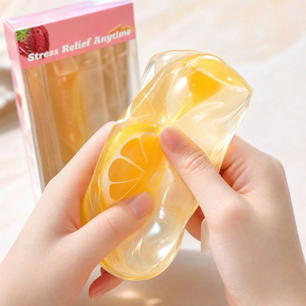Slow-Rising Fruit Squeeze Fidget Toy – Strawberry Ice Cube Fidget Squeeze Toy Qme