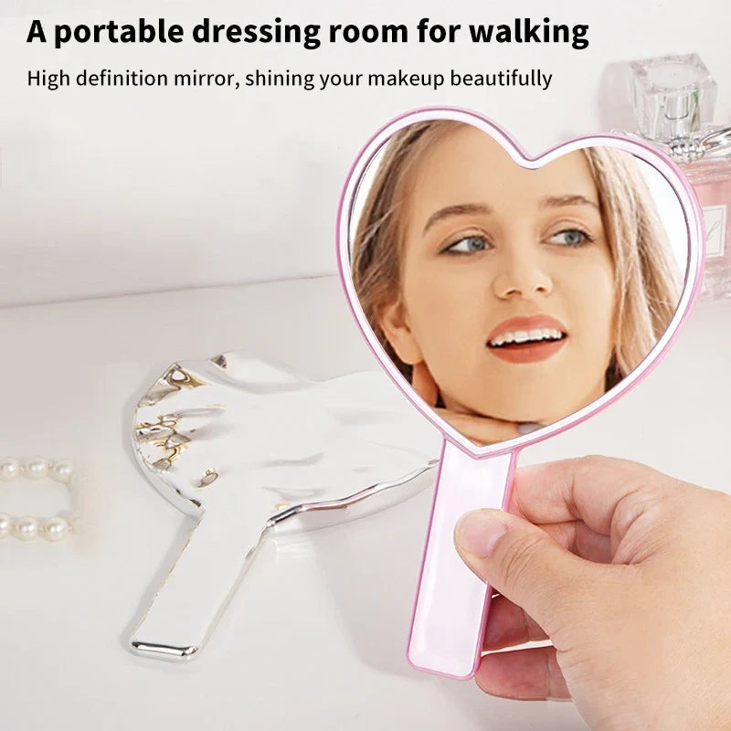 Handheld Vanity Mirror with Handle – Makeup Beauty Tool Handheld Vanity Mirror Qme