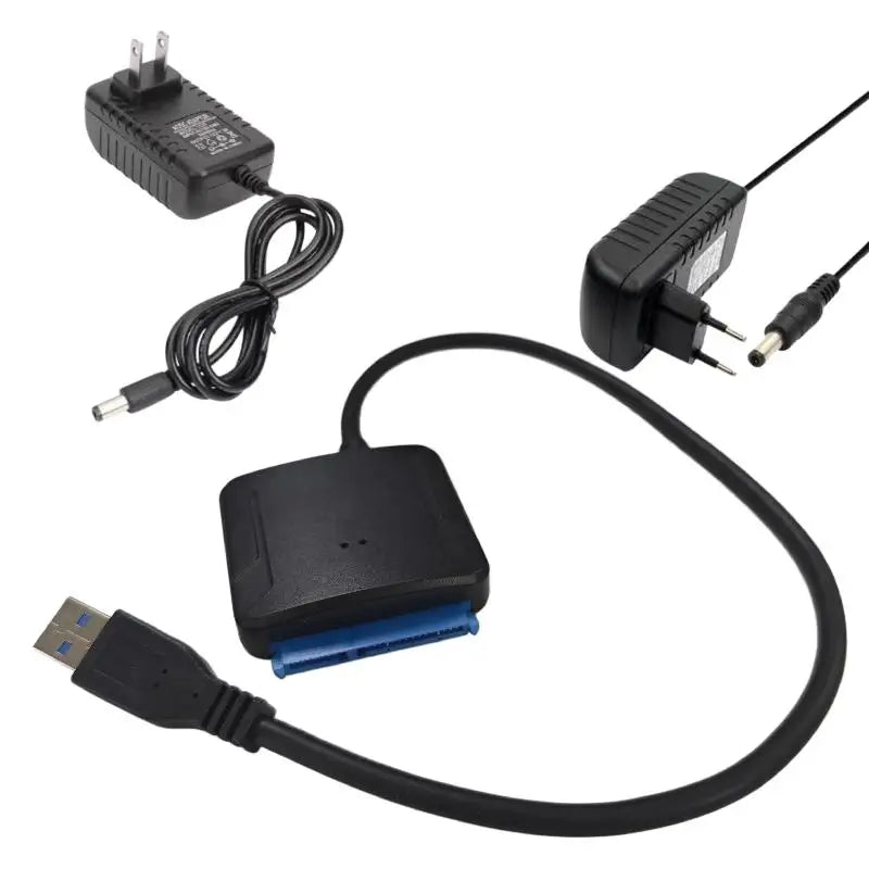 SATA to USB 3.0 Adapter Cable for 2.5 & 3.5" SSD HDD Hard Drive Adapter Cable Qme