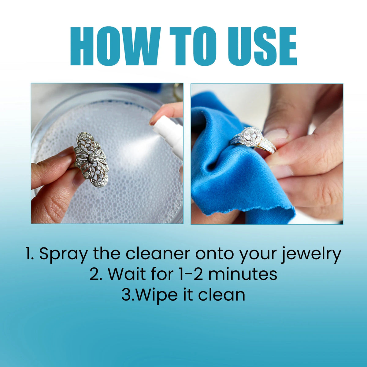 Jue-Fish 100ml Jewelry Cleaner Spray – Restore Shine & Anti-Oxidation Jewelry Cleaner Spray Qst