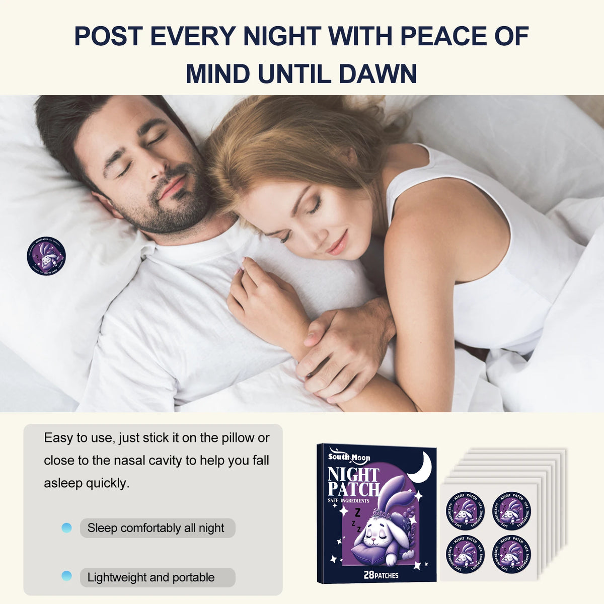 South Moon Sleep Patch – Soothing Relaxing Sticker 28pcs Sleep Aid Patch Qst