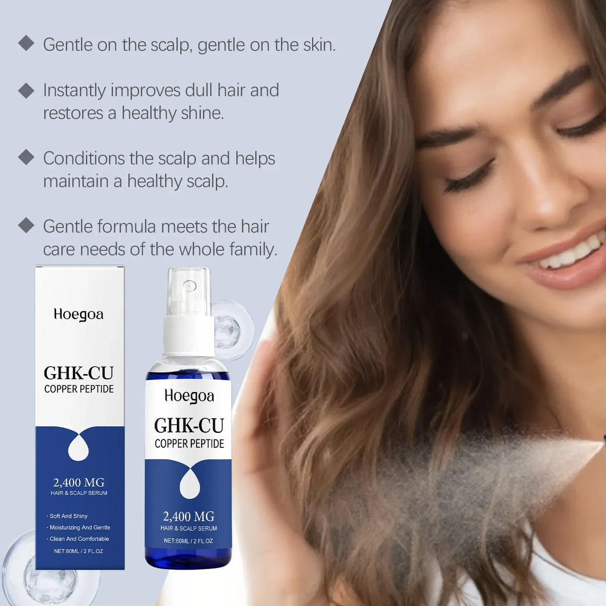 GHK-Cu Copper Peptide Scalp Serum Moisturizer Spray | Qme Scalp Serum Spray Qme