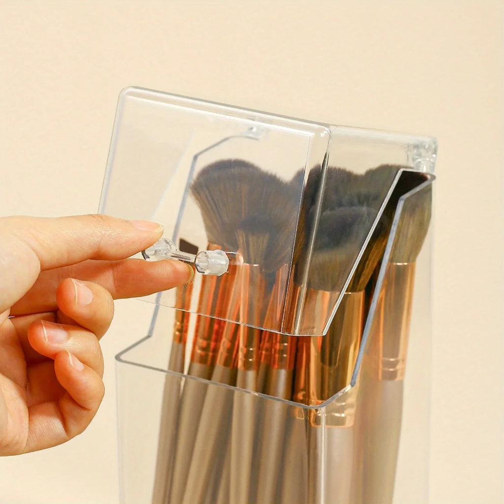Clear Acrylic Makeup Brush Organizer Large Capacity Storage Box Makeup Brush Organizer Qme