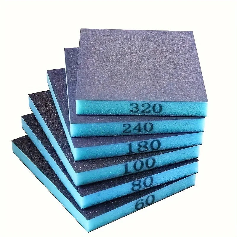 3-Piece Sanding Sponge Block Set – Coarse, Medium & Fine Grit Sanding Sponge Block Qme 6pcs