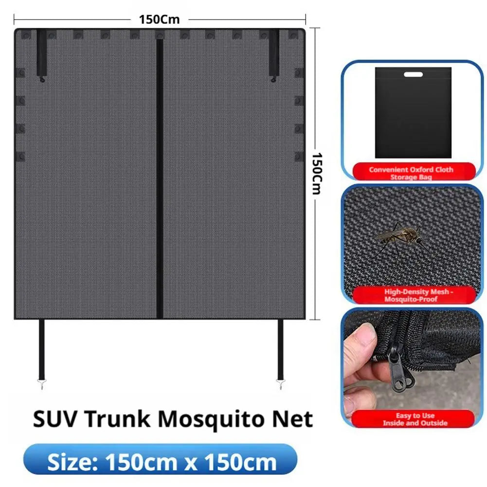 Magnetic SUV Tailgate Mesh Screen – Car Trunk Insect Net Car Trunk Mesh Screen Qme A