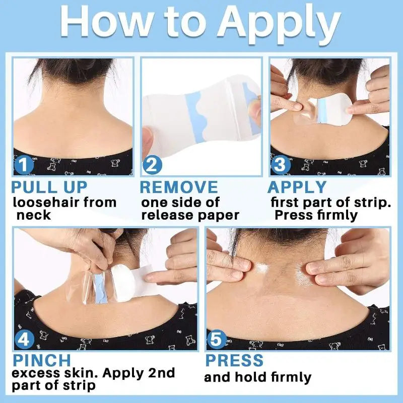10Pcs Invisible Neck Lifting Patches – Waterproof Firming Tape Neck Lifting Patch Qst