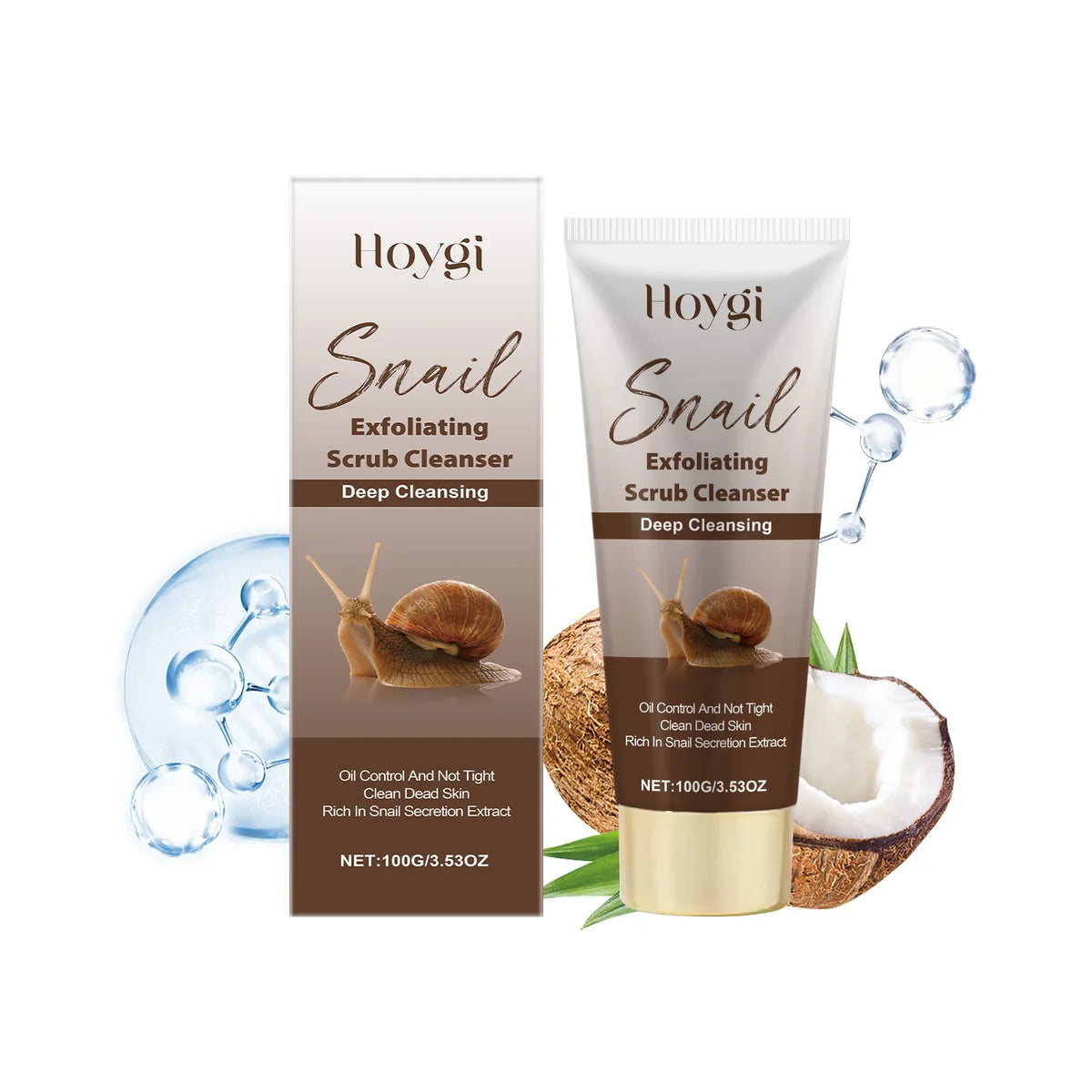 Snail Mucin Exfoliating Scrub Cleanser – Gentle Face Wash Exfoliating Face Wash Qme 100g Boxed