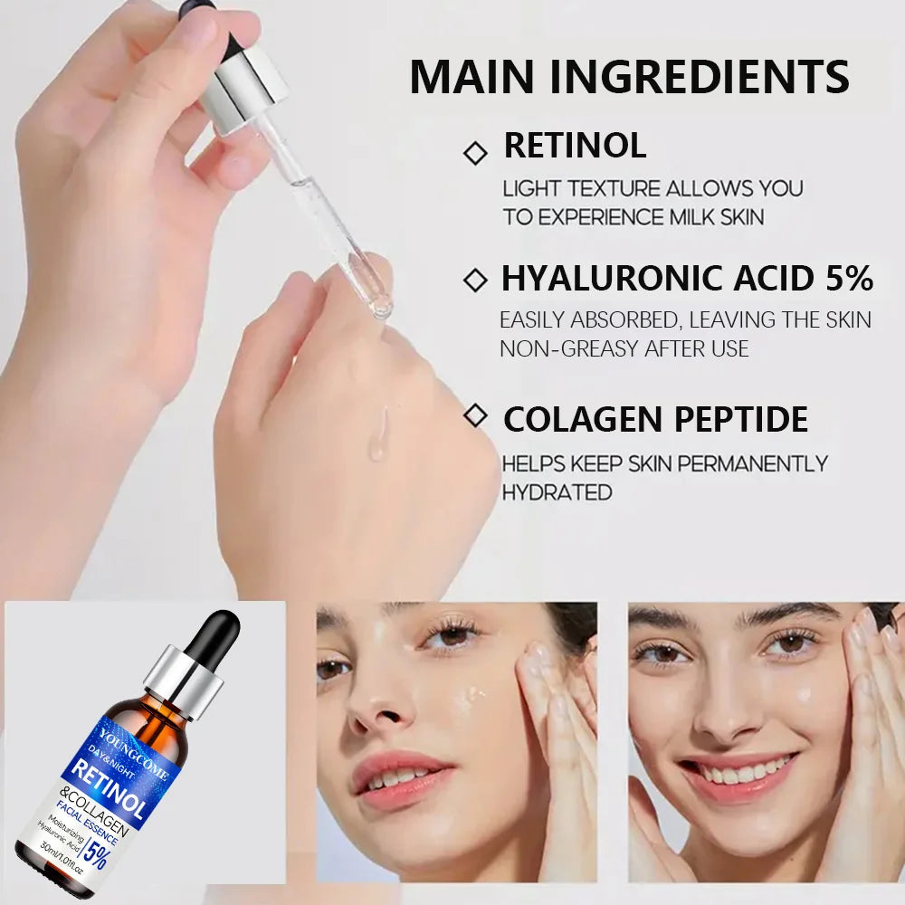 YOUNGCOME Retinol Cream & Serum Set – Moisturize & Smooth Skin Retinol Skincare Set Qst