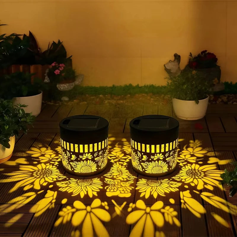 Solar Sunflower Projector Wall Light – Outdoor Garden Decor Solar Garden Light Qst