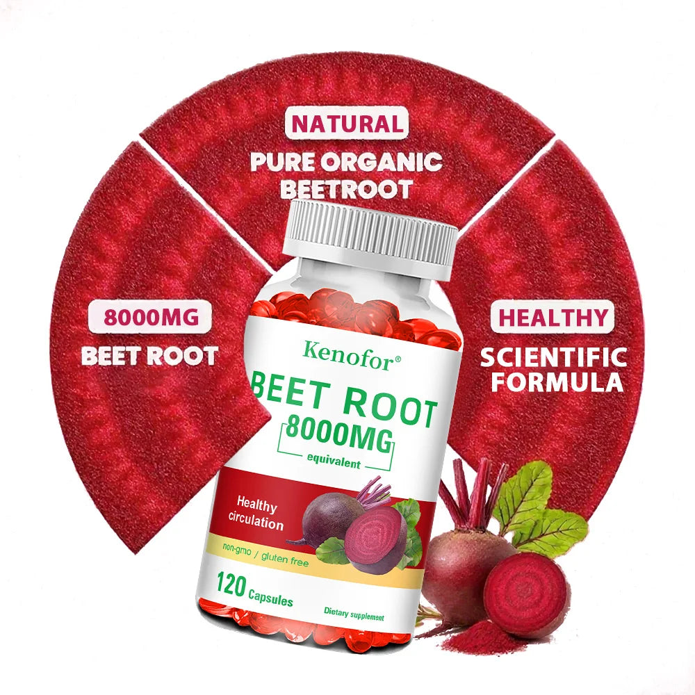 Beetroot Extract Capsules with Black Pepper | Energy & Endurance Herbal Supplement Capsules Qst