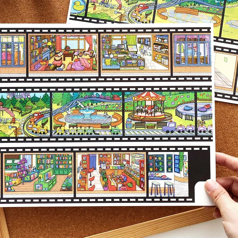 Urban Life Miniature Diorama Stickers – Indoor & Outdoor Craft Diorama Craft Stickers Qme