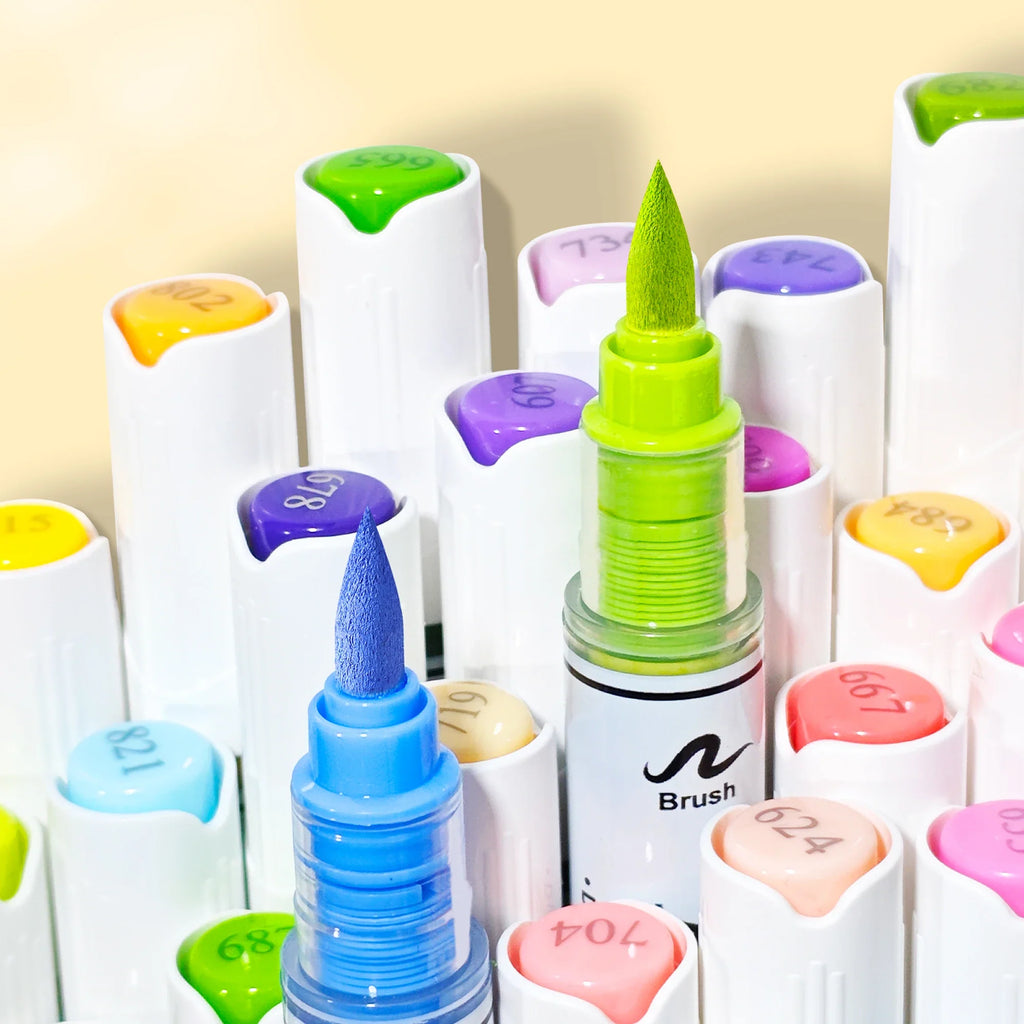 GN Dual Tip Acrylic Paint Markers – Brush & Fine Tip Pens Acrylic Paint Markers Qme