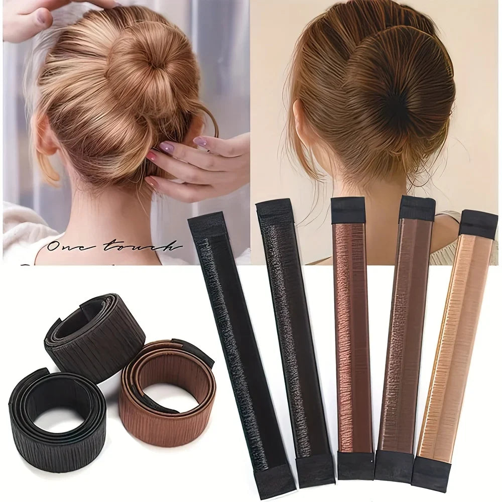 Magic Hair Bun Maker French Twist Snap Ring Styling Tool Hair Bun Maker Qme