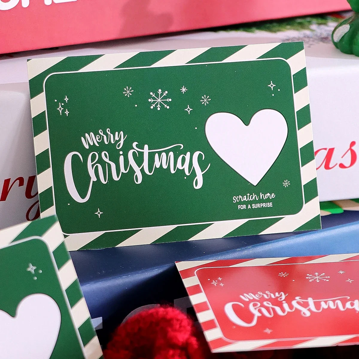 Christmas Lucky Scratch-Off Cards – Cute Cartoon Holiday Set Holiday Scratch-Off Cards Qme