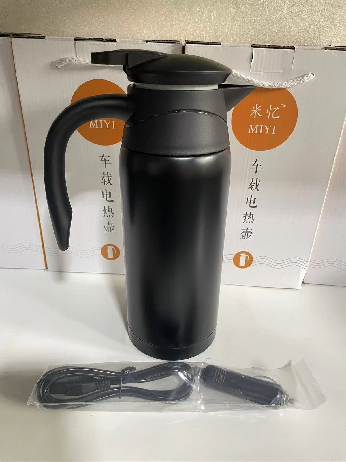 12V/24V Car Electric Kettle – Dual Voltage Fast Heater Car Electric Kettle Qst black-dyq