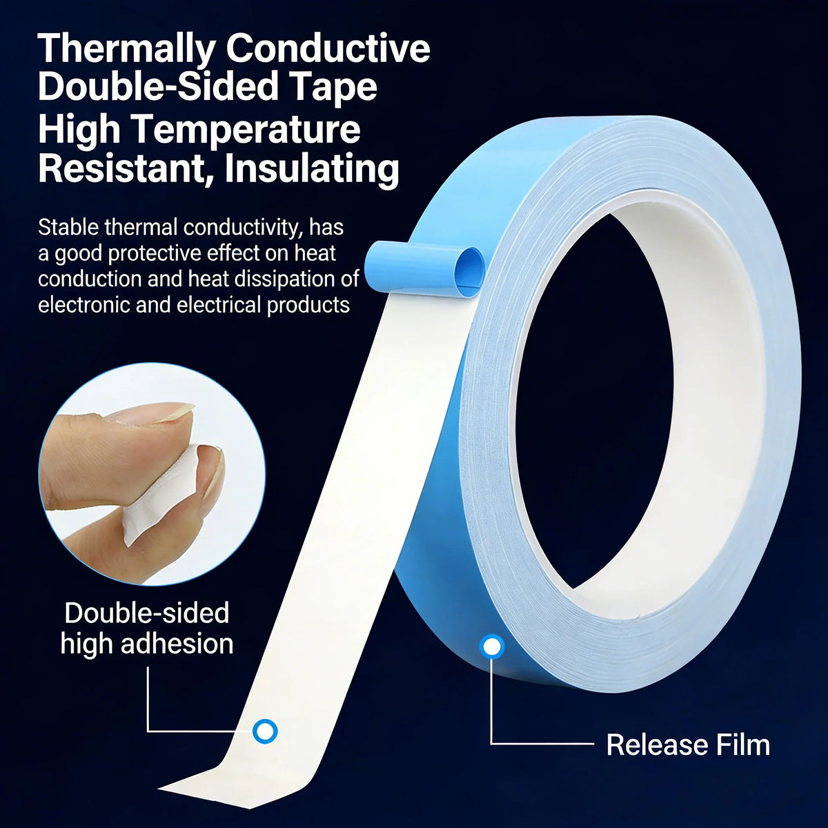 10M Double-Sided Thermal Conductive Tape | LED PCB Heatsink Thermal Conductive Tape Qme