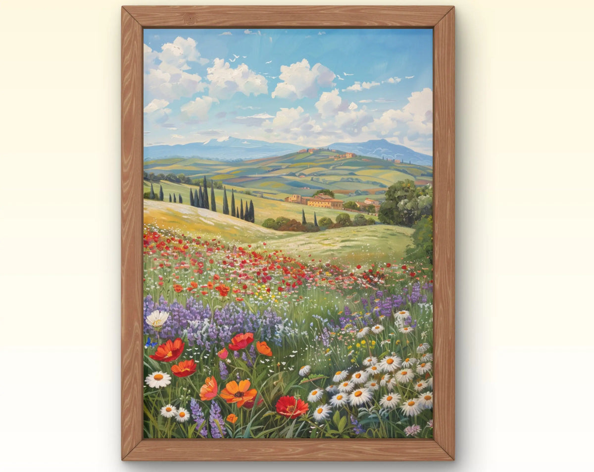 European Rural Scenery Canvas Print – Floral Wall Art Canvas Wall Art Qst