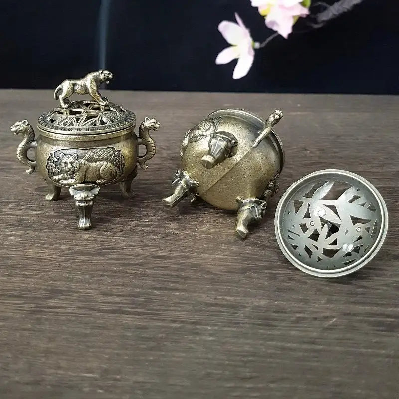 Ancient Tiger Metal Incense Burner – Home Decor Ornament Incense Burner Qme