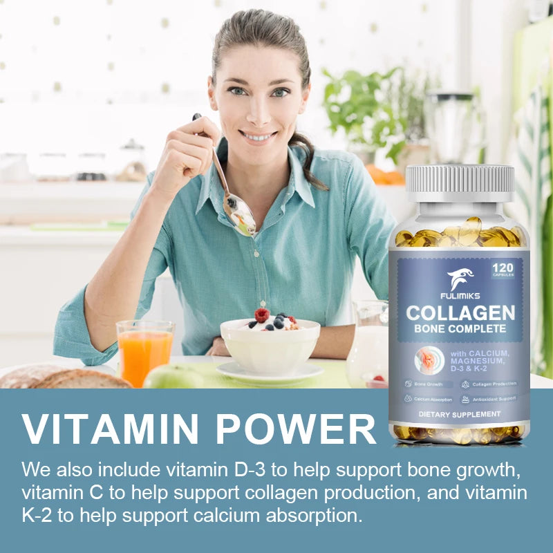 Collagen Bone Complete Capsules | Non-GMO, Gluten-Free Collagen Supplement Qst