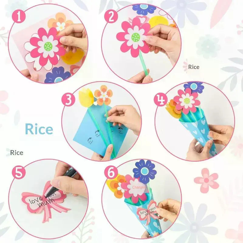 DIY Floral Bouquet Card Making Kit – Easy Assembly Craft Card Making Kit Qme