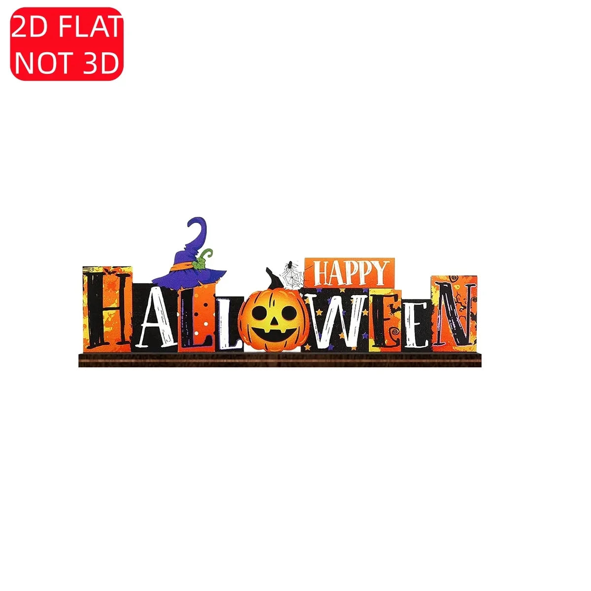 2D Halloween Wooden Tabletop Decor – Pumpkin & Witch Set Halloween Tabletop Decor Qme Yxzh0345