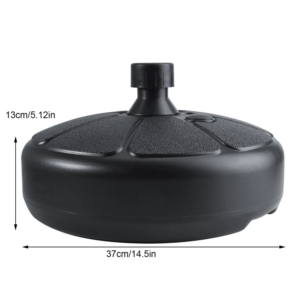 Fillable Patio Umbrella Base Stand – Round Plastic, Water or Sand Umbrella Base Stand Qme