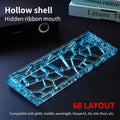 GH60 Clear Acrylic DIY Mechanical Keyboard Case – 8 Colors Keyboard Case Qme Blue
