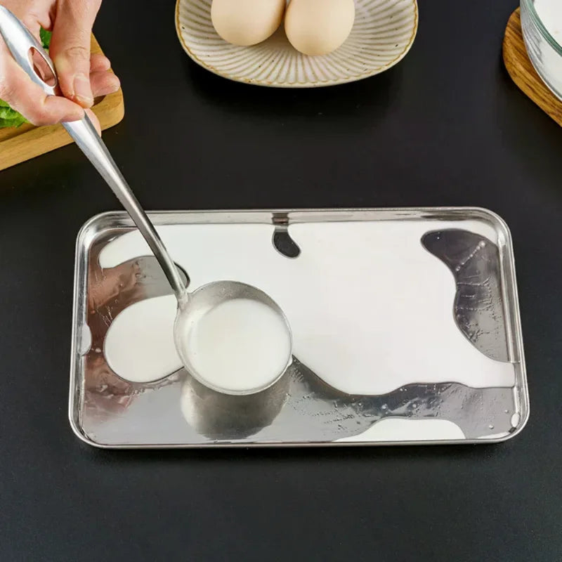 Rectangle Stainless Steel Serving Tray | Buffet & Food Presentation Food Serving Tray Qme