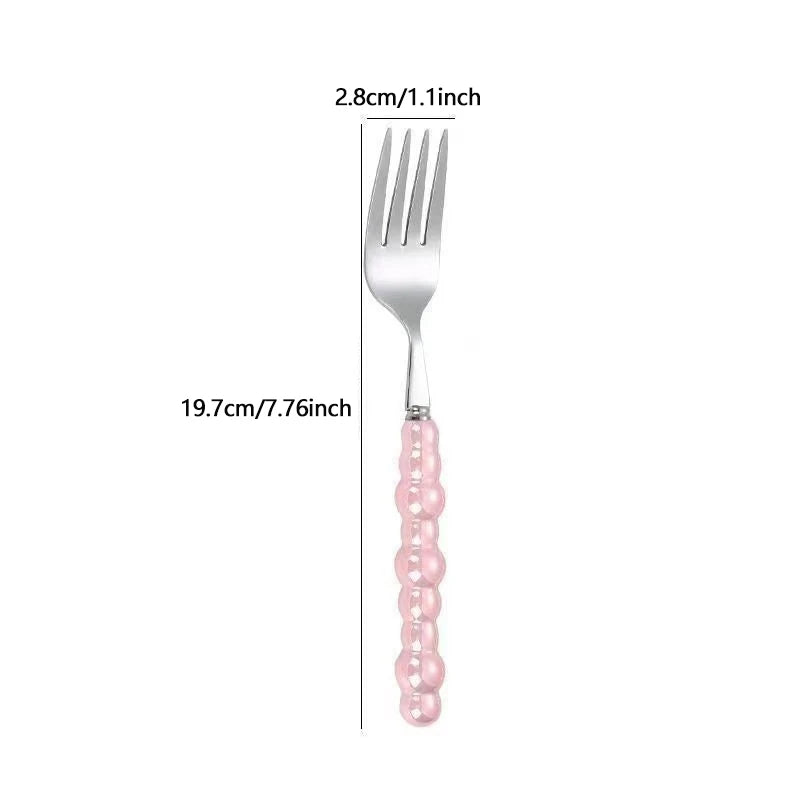 Pearl Handle Stainless Steel Fork – Dessert, Steak & Salad Dining Fork Qme
