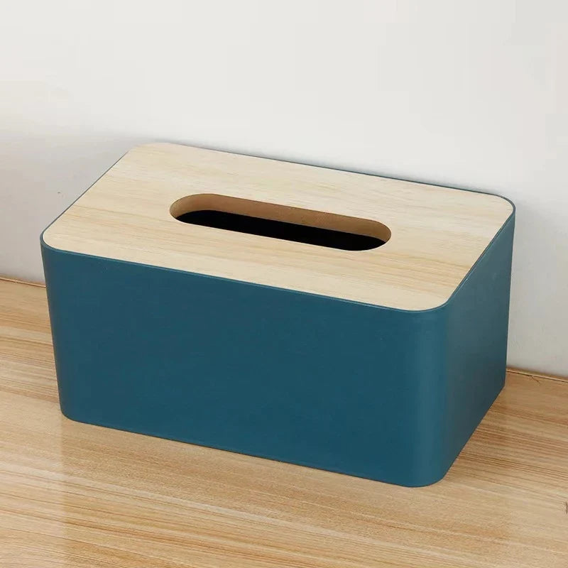 Creative Plastic Tissue Box – Multifunctional Home Storage Tissue Box Organizer Qme Blue