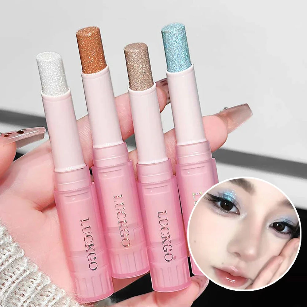 LUCKGO Jelly Eyeshadow Stick – Waterproof Shimmer Eye Shadow Pen Eyeshadow Stick Qme