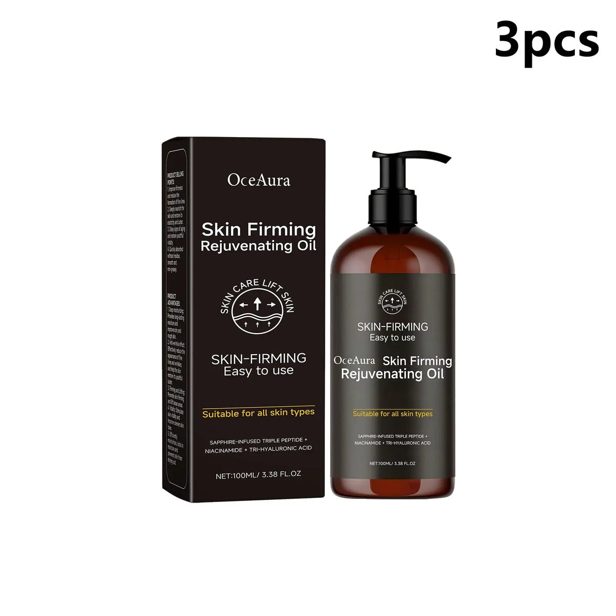 OceAura Body Firming Oil – Hyaluronic Acid & Niacinamide 100ml Body Firming Oil Qst 3pcs
