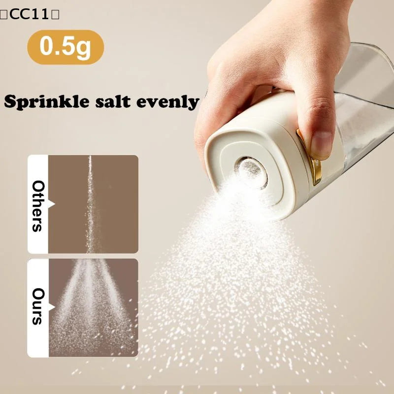 Glass Quantitative Seasoning Jar | Press-Type Salt Dispenser Seasoning Dispenser Jar Qme