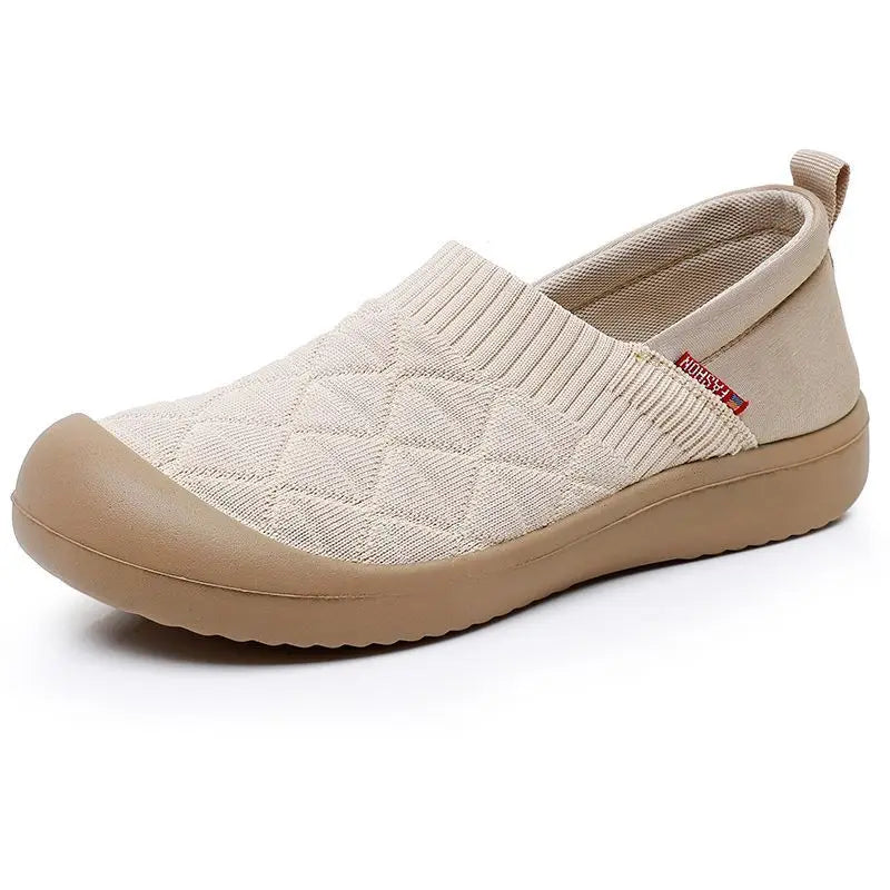 Women's Mesh Flat Loafers – Breathable Slip-On Casual Shoes Women's Flat Loafers Qst Beige 35 China Mainland