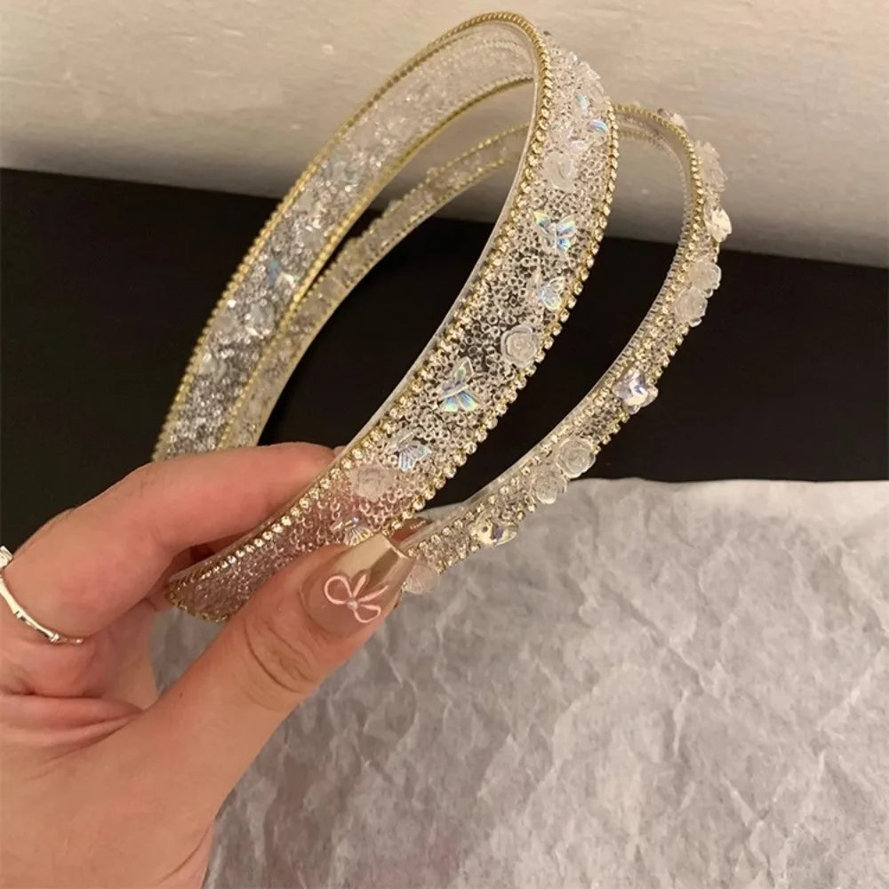 Princess Crystal Rhinestone Headband – Elegant Hair Hoop Crystal Hair Headband Qme