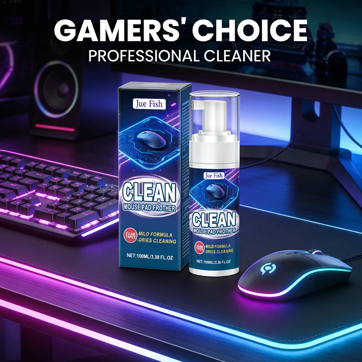 Mouse Pad & Keyboard Cleaner | Quick-Drying Stain Remover Desk Surface Cleaner Qme
