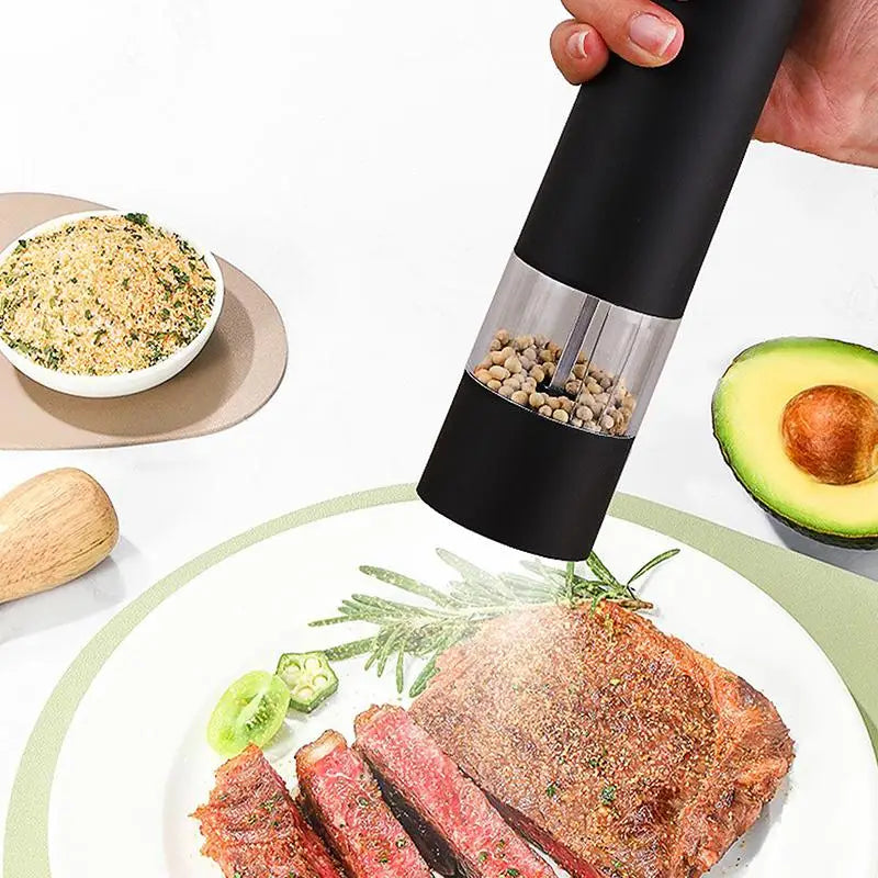 Electric Stainless Steel Pepper & Spice Grinder with LED Light Electric Spice Grinder Qme