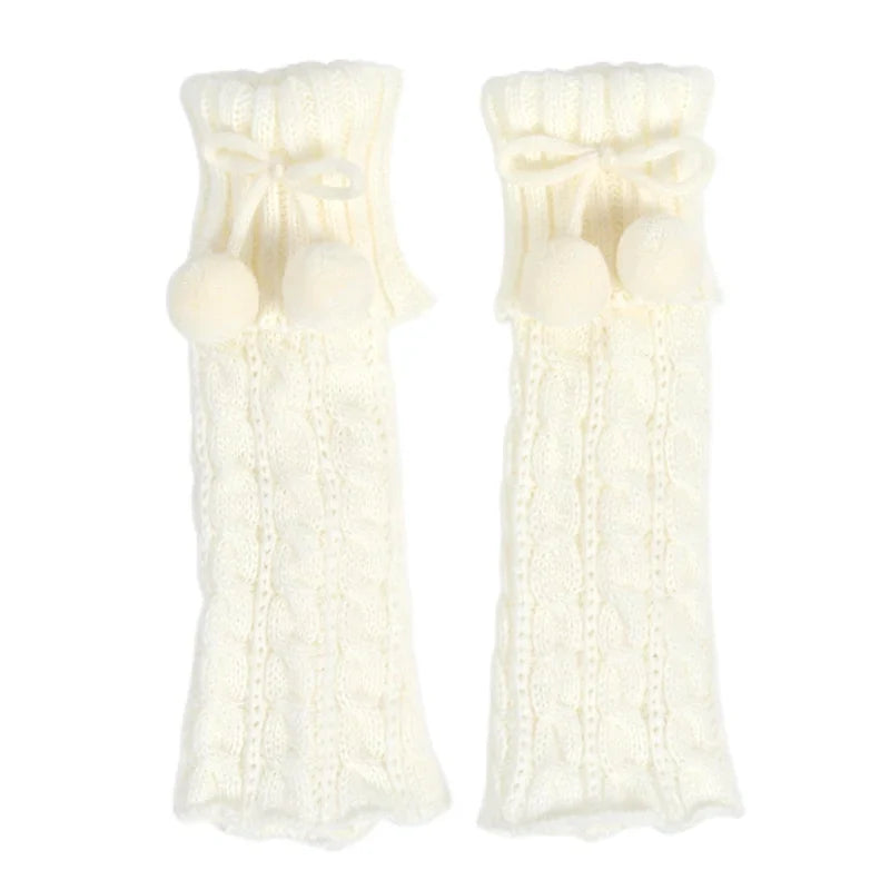 Soft Knitted Baby Leg Warmers – Toddler Calf Covers for Girls Baby Leg Warmers Qme WHITE One Size