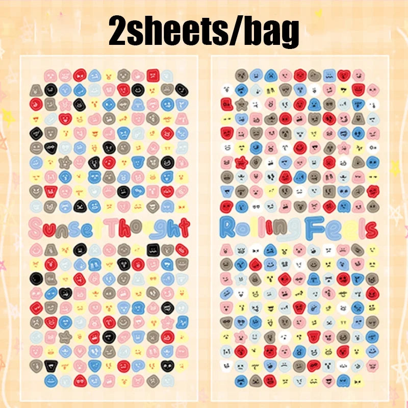 8 Sheets Cute Emoji Stickers – Nail Art, Scrapbooking & DIY Craft Sticker Sheets Qme A-2