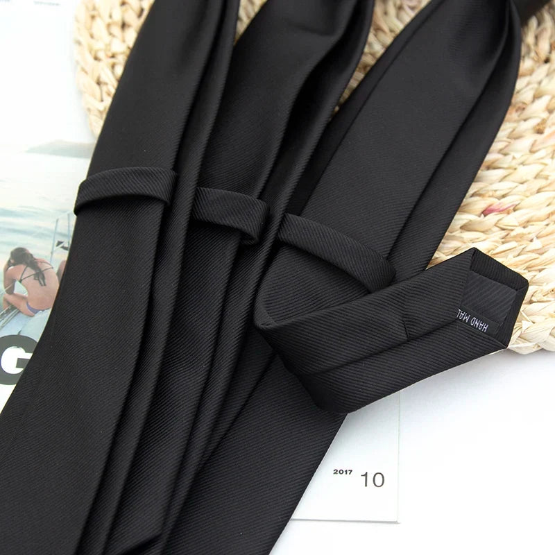 Classic Black Necktie for Men & Women | Wedding & Business Necktie Qme
