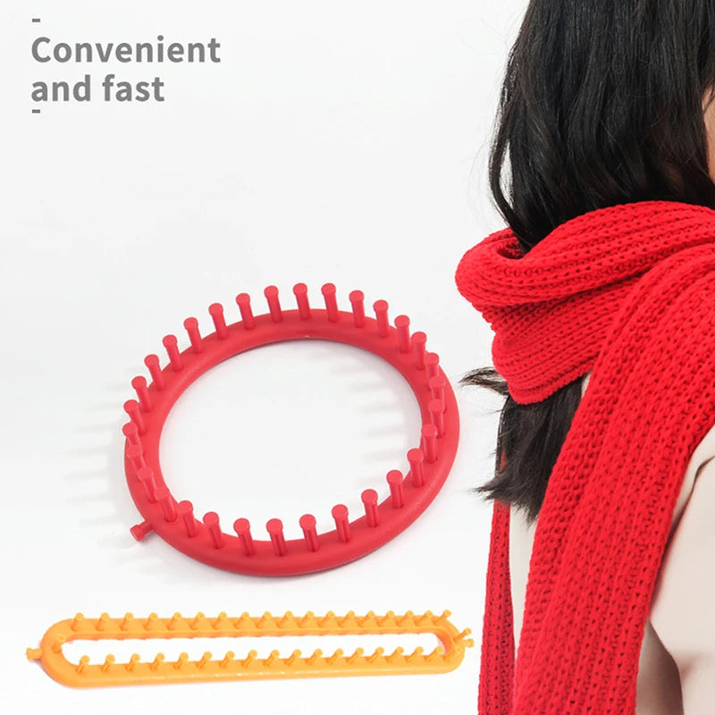 Rectangle & Round Knitting Loom Set – DIY Weaving Kit for Beginners Knitting Loom Kit Qst