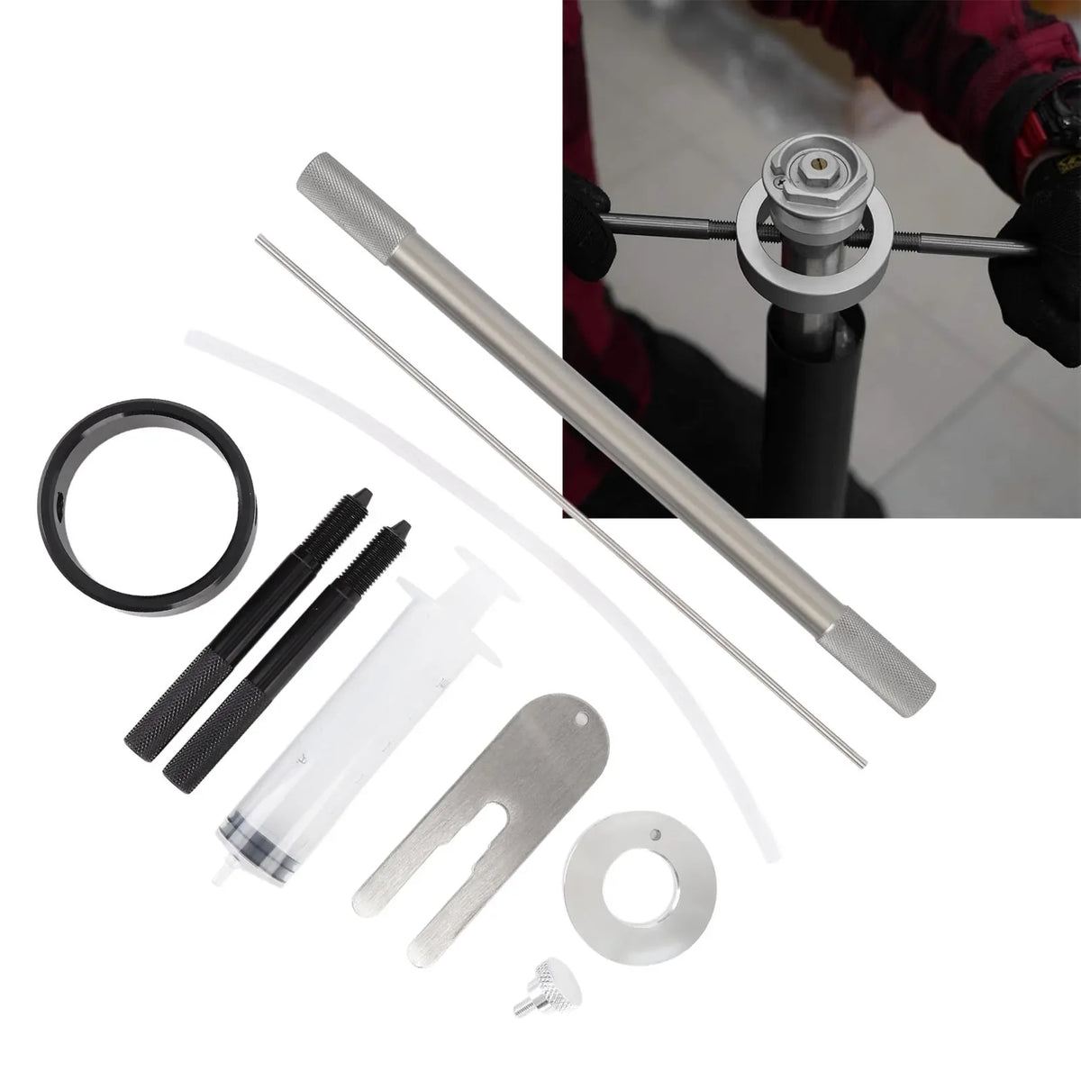 Motorcycle Fork Oil Level Tool | Metal Gauge 0–300mm Motorcycle Fork Tool Qme