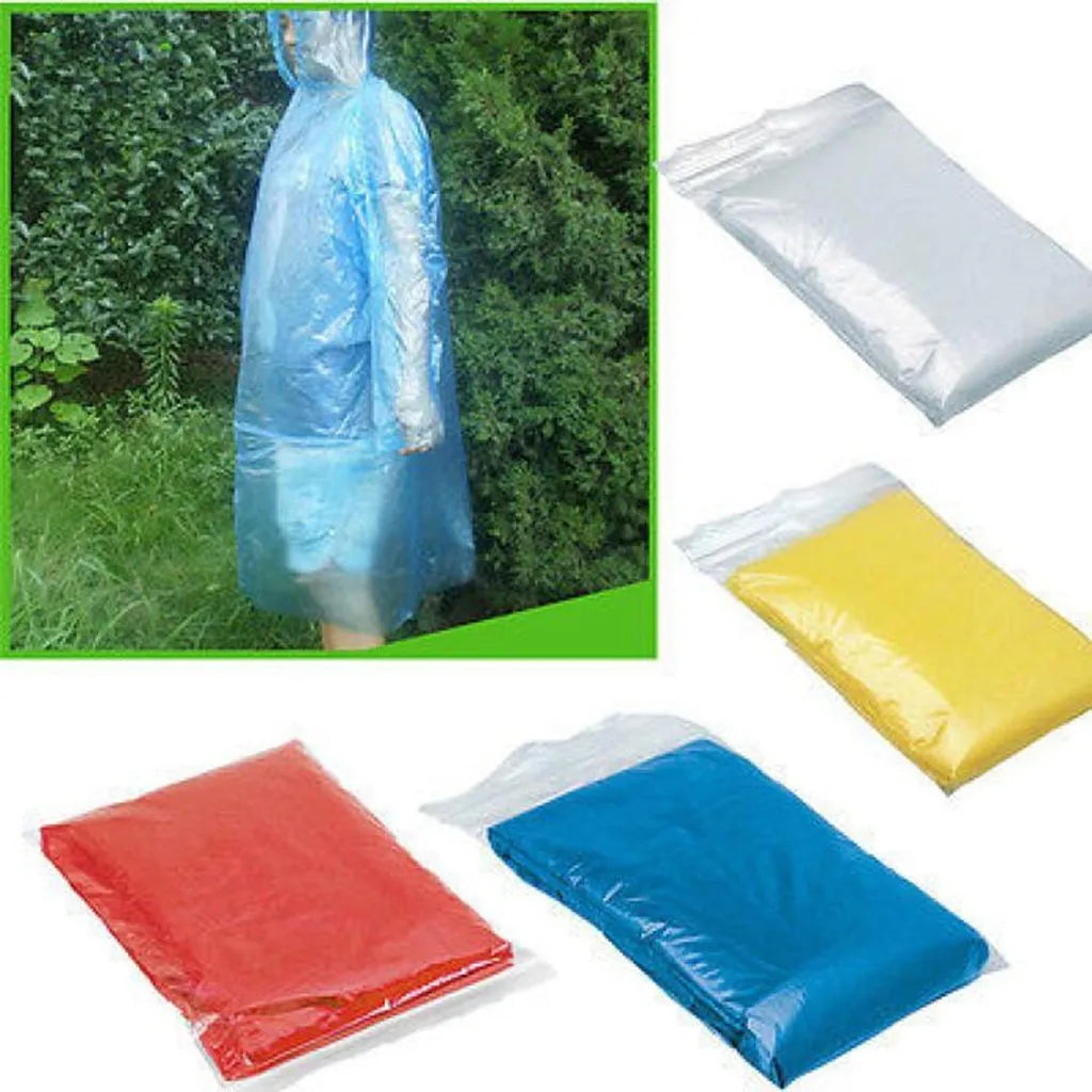 Adult Disposable Emergency Raincoat – Lightweight Transparent Poncho Disposable Rain Poncho Qme