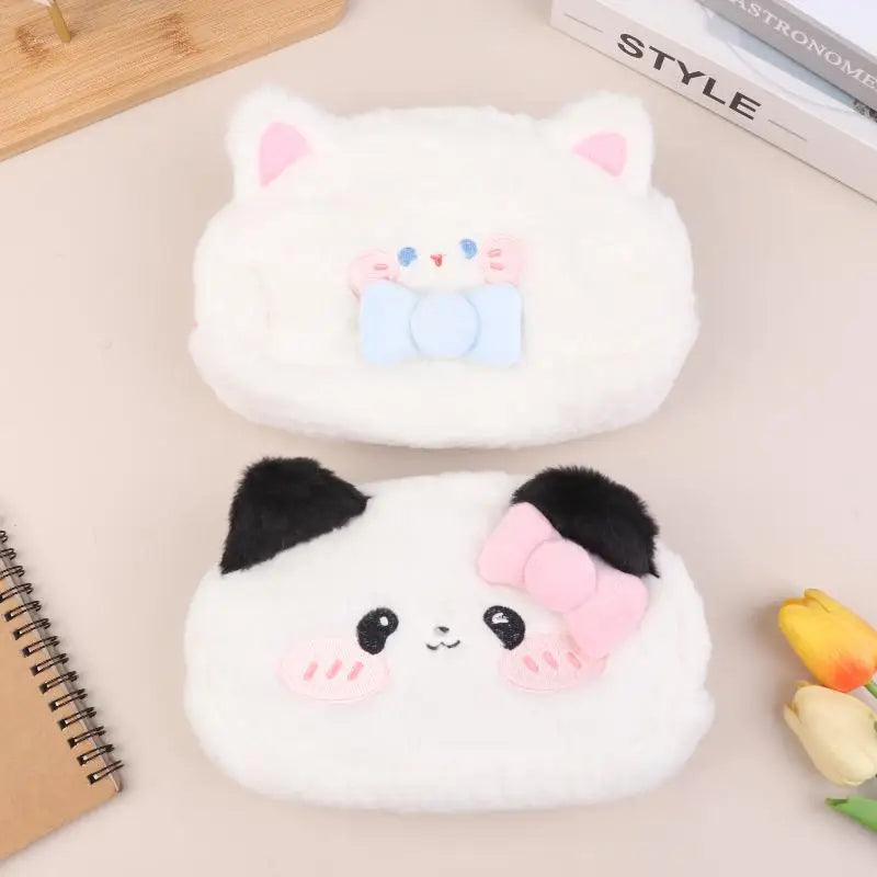 Cute Cartoon Animal Plush Pencil Case – Large Capacity Plush Pencil Case Qme