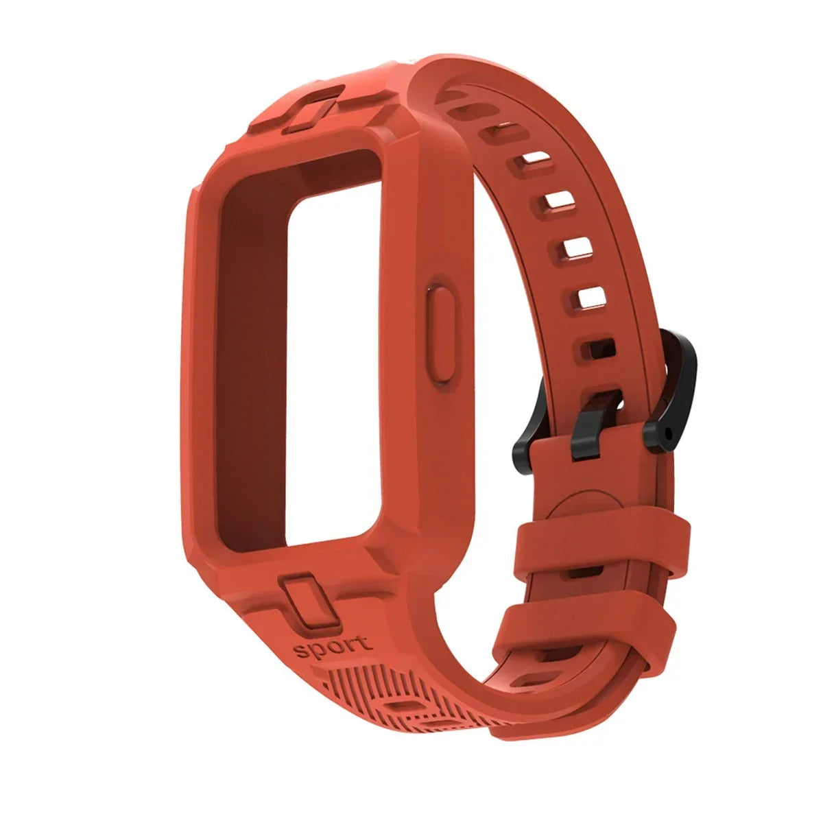 Silicone Strap for Huawei Band 9 8 7 6 – 20 Colors Smart Watch Strap Qme Dark Orange For Honor band 6