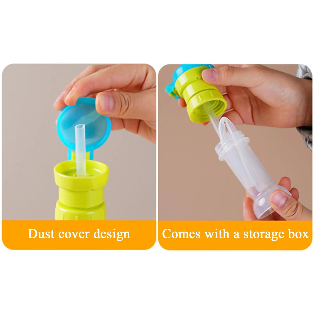 Kids Leak-Proof Water Bottle Topper – Universal Drinking Cap Water Bottle Topper Qme