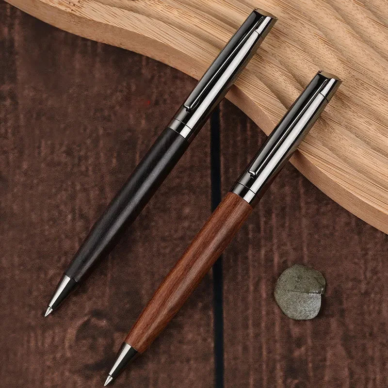 Metal & Wood Ballpoint Pen | Premium Smooth Writing – Black Ballpoint Pen Qme
