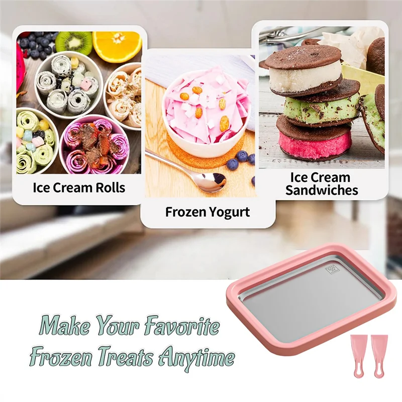 Rolled Ice Cream Maker – Stainless Steel Fried Ice Tray Ice Cream Maker Qst