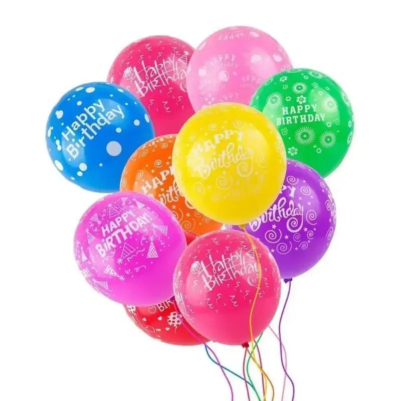 Happy Birthday Letter Printed Latex Balloon 12 Inch Party Decor Party Balloon Decor Qme