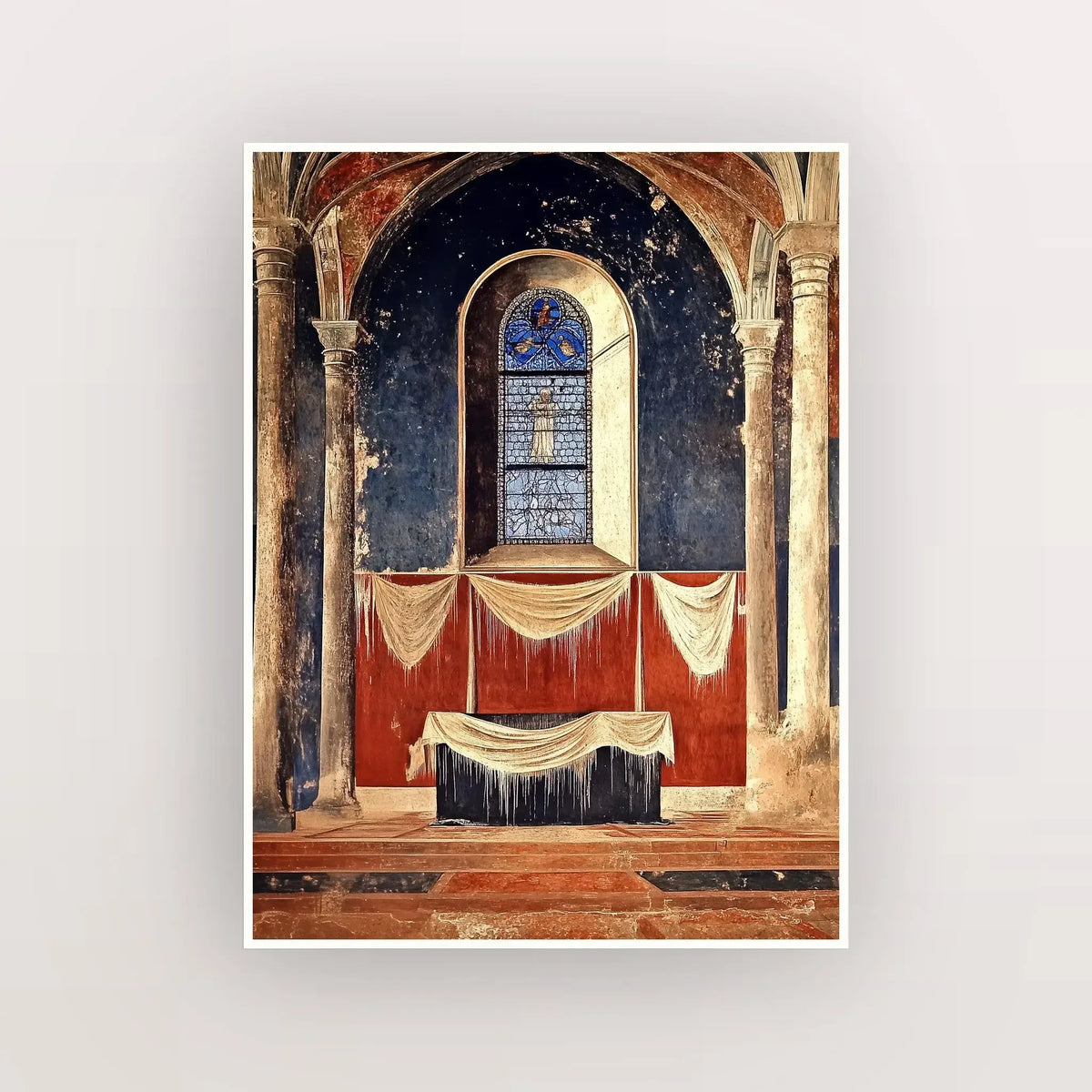 Vintage Landscape Canvas Art Print – Village Forest Flower Wall Decor Canvas Wall Art Qst 1 50x70cm Unframed